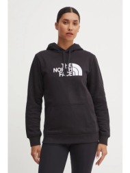 μπλούζα the north face drew peak pullover hoodie χρώμα: μαύρο, με κουκούλα, nf0a89ehjk31 80% βαμβάκι