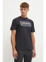 μπλουζάκι quiksilver range life front χρώμα: μαύρο, eqyzt07911 100% βαμβάκι