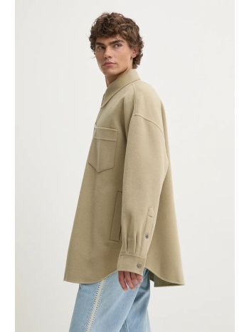 μάλλινο μπουφάν nanushka martin χρώμα πράσινο