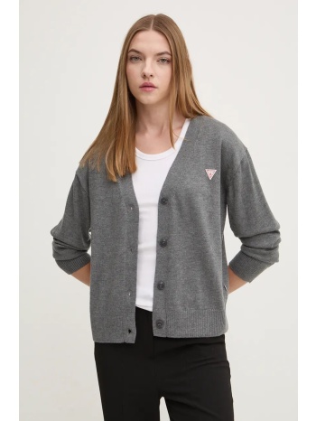 ζακέτα από μίγμα μαλλιού guess jeans χρώμα γκρι, w4br16