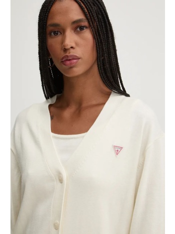 ζακέτα από μίγμα μαλλιού guess jeans χρώμα μπεζ, w4br16