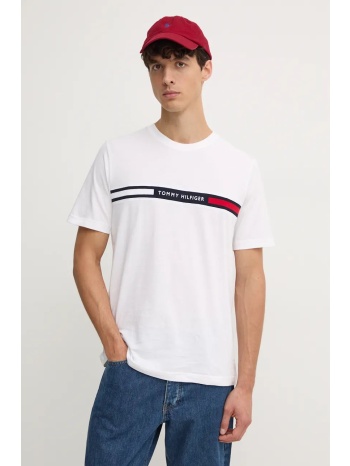 βαμβακερό μπλουζάκι tommy hilfiger ανδρικό, χρώμα άσπρο