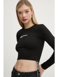 μακρυμάνικο karl lagerfeld jeans χρώμα: μαύρο, a1w17037 96% βισκόζη, 4% σπαντέξ