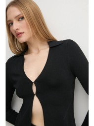 πλεκτή ζακέτα calvin klein jeans χρώμα: μαύρο, j20j224800 87% βισκόζη, 12% πολυαμίδιο, 1% σπαντέξ