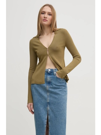 πλεκτή ζακέτα calvin klein jeans χρώμα πράσινο, j20j224800