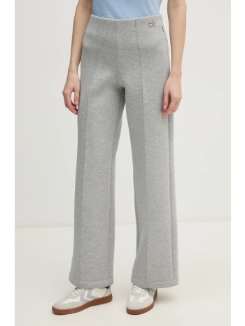 παντελόνι calvin klein χρώμα γκρι, k20k207947 100% βισκόζη