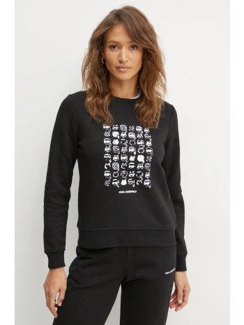 μπλούζα karl lagerfeld χρώμα μαύρο, a1w20079 90% οργανικό