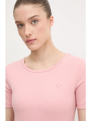 μπλουζάκι guess steffi χρώμα ροζ, v5ri04 kclh0 87%