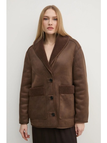 μπουφάν hoss intropia χρώμα καφέ, 5458312 100% πολυεστέρας