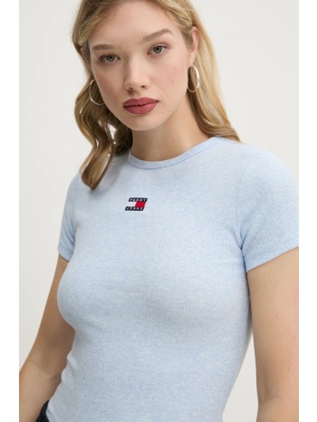 μπλουζάκι tommy jeans χρώμα μπλε, dw0dw20463 95% βαμβάκι