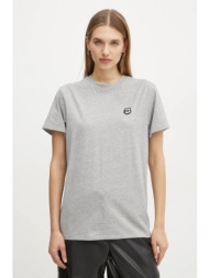 βαμβακερό μπλουζάκι karl lagerfeld γυναικείο, χρώμα: γκρι, a1w17025 100% οργανικό βαμβάκι