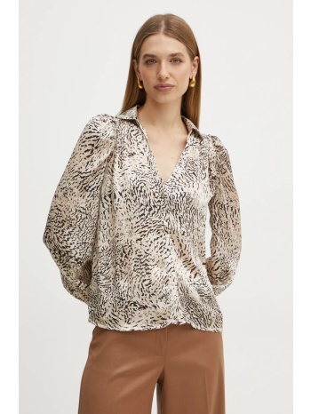 πουκάμισο morgan canel.f χρώμα μπεζ, canel.f 100%