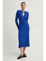 φόρεμα από συνδιασμό μεταξιού pepe jeans natasha χρώμα: μοβ, pl953642 60% πολυεστέρας, 30% βισκόζη, 