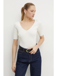 πουλόβερ boss orange χρώμα: μπεζ, 50534829 72% βισκόζη, 28% πολυεστέρας