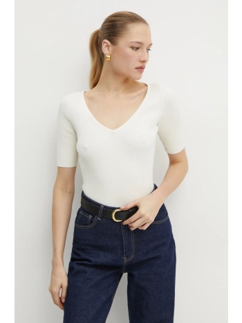 πουλόβερ boss orange χρώμα μπεζ, 50534829 72% βισκόζη, 28%