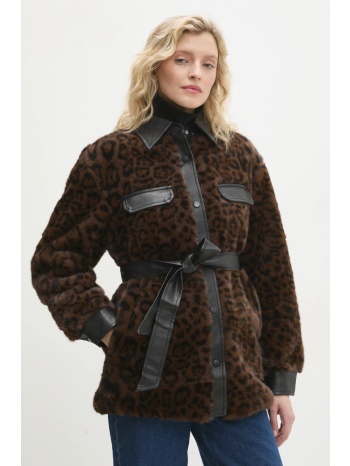 μπουφάν answear lab χρώμα καφέ 95% πολυεστέρας, 5%