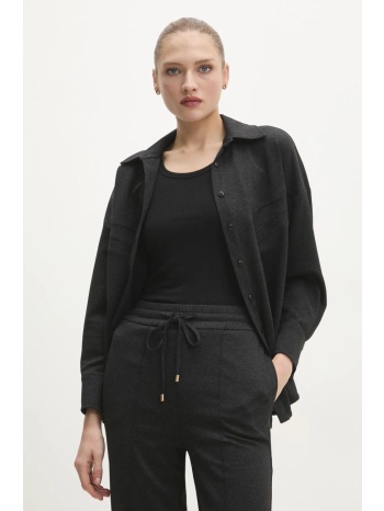 πουκάμισο answear lab χρώμα γκρι 74% βισκόζη, 22%