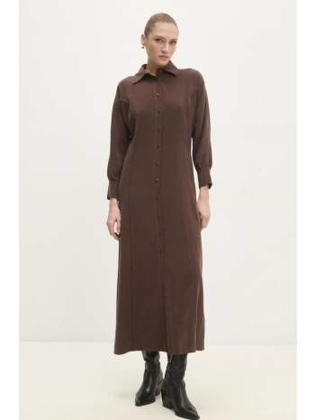 φόρεμα answear lab χρώμα καφέ 94% βισκόζη, 6% πολυεστέρας