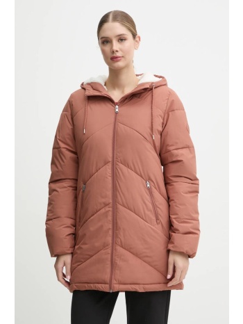 μπουφάν roxy better weather χρώμα καφέ, erjjk03634 100%