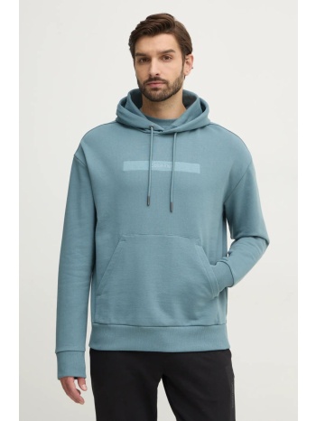 βαμβακερή μπλούζα calvin klein χρώμα πράσινο, με κουκούλα