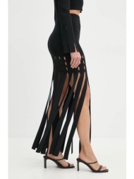 φούστα nanushka triana χρώμα: μαύρο, nw24fwsk47000 52% βισκόζη, 46% πολυαμίδιο, 2% σπαντέξ