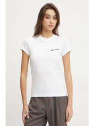 βαμβακερό μπλουζάκι karl lagerfeld jeans γυναικείο, χρώμα: άσπρο, a1w17004 100% οργανικό βαμβάκι