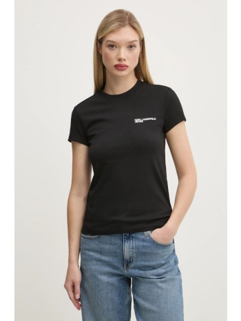 βαμβακερό μπλουζάκι karl lagerfeld jeans γυναικείο, χρώμα