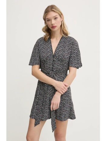 φόρεμα tommy jeans χρώμα μαύρο, dw0dw20187 100% πολυεστέρας