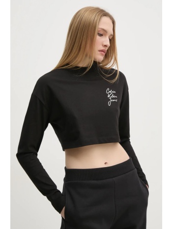βαμβακερή μπλούζα με μακριά μανίκια calvin klein jeans