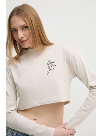 βαμβακερή μπλούζα με μακριά μανίκια calvin klein jeans