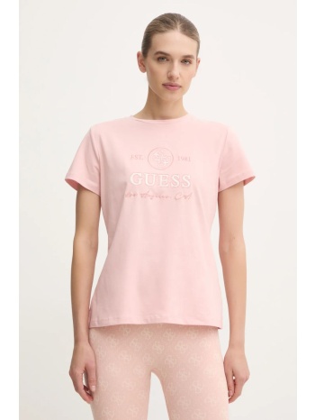 μπλουζάκι guess 4g χρώμα ροζ, v5ri05 j1314 95% βαμβάκι, 5%