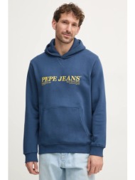 μπλούζα pepe jeans dylan hoodie χρώμα: ναυτικό μπλε, με κουκούλα, pm582755 70% βαμβάκι, 30% πολυεστέ