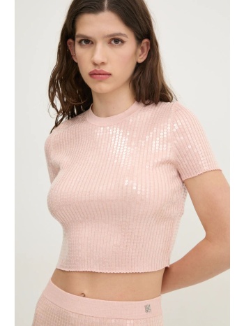 πουλόβερ hugo χρώμα ροζ, 50532160 58% βισκόζη, 22%