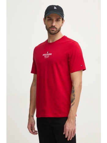 μπλουζάκι tommy hilfiger χρώμα κόκκινο, mw0mw38980 100%