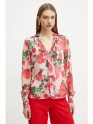μπλούζα με μείγμα μεταξιού guess soave χρώμα: ροζ, w5rh55 we550 κύριο υλικό: 76% βισκόζη, 24% μετάξι