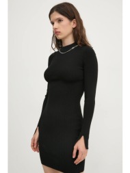 φόρεμα hugo χρώμα: μαύρο, 50532171 76% βισκόζη, 24% πολυαμίδιο
