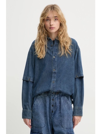 πουκάμισο g-star raw χρώμα μπλε, d25358-d252 100% βαμβάκι