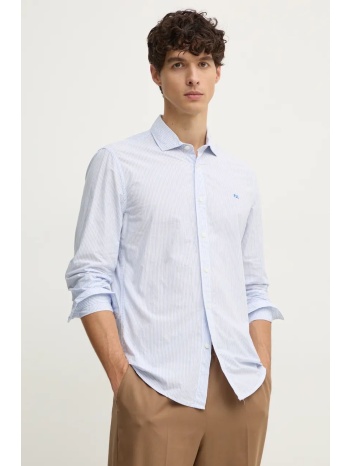 βαμβακερό πουκάμισο pepe jeans mark ανδρικό, χρώμα μπλε