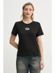 βαμβακερό μπλουζάκι g-star raw γυναικείο, χρώμα: μαύρο, d26417-c954 100% βαμβάκι