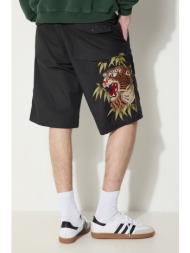σορτς maharishi maha tiger loose snoshorts χρώμα: μαύρο, 5099.black 66% οργανικό βαμβάκι, 34% ανακυκ