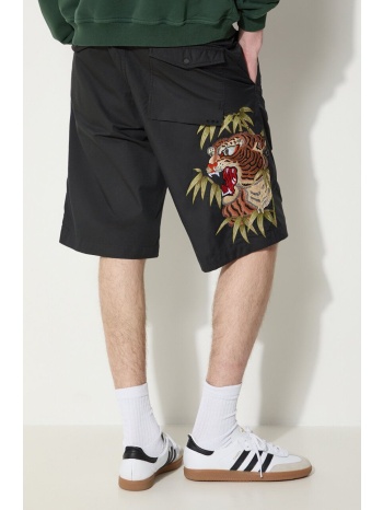 σορτς maharishi maha tiger loose snoshorts χρώμα μαύρο