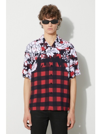 πουκάμισο neil barett loose hawaiian check with bolts