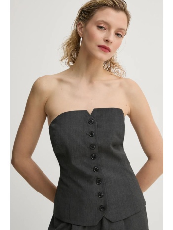 τοπ από μείγμα μαλλιού samsoe samsoe saellen χρώμα γκρι