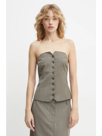 τοπ από μείγμα μαλλιού samsoe samsoe saellen χρώμα γκρι