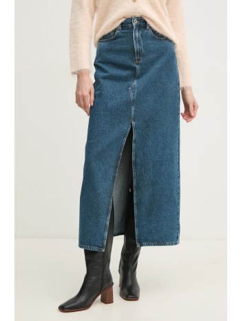 τζιν φούστα pepe jeans maxi skirt hw χρώμα μπλε