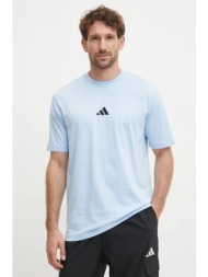 βαμβακερό μπλουζάκι adidas essential ανδρικά, χρώμα: μπλε, jf1101 100% βαμβάκι