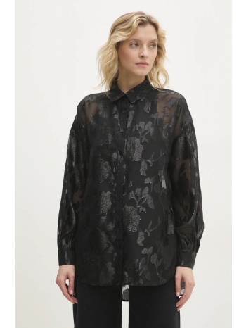 πουκάμισο answear lab χρώμα μαύρο 100% πολυεστέρας