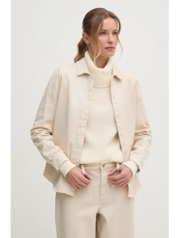 πουκάμισο dkny χρώμα μπεζ, dj4w2089 99% βαμβάκι, 1% σπαντέξ