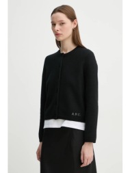 μάλλινη ζακέτα a.p.c. cardigan mila χρώμα: μαύρο, wvbdk.f22301 100% παρθένο μαλλί