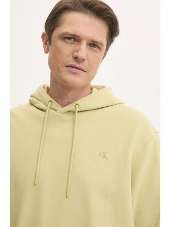 βαμβακερή μπλούζα calvin klein jeans χρώμα κίτρινο, με
